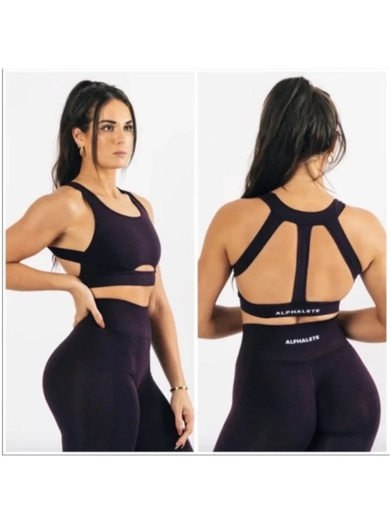 Alphalete Other - Alphalete | Trinity Strappy Back Sports Bra in Plum